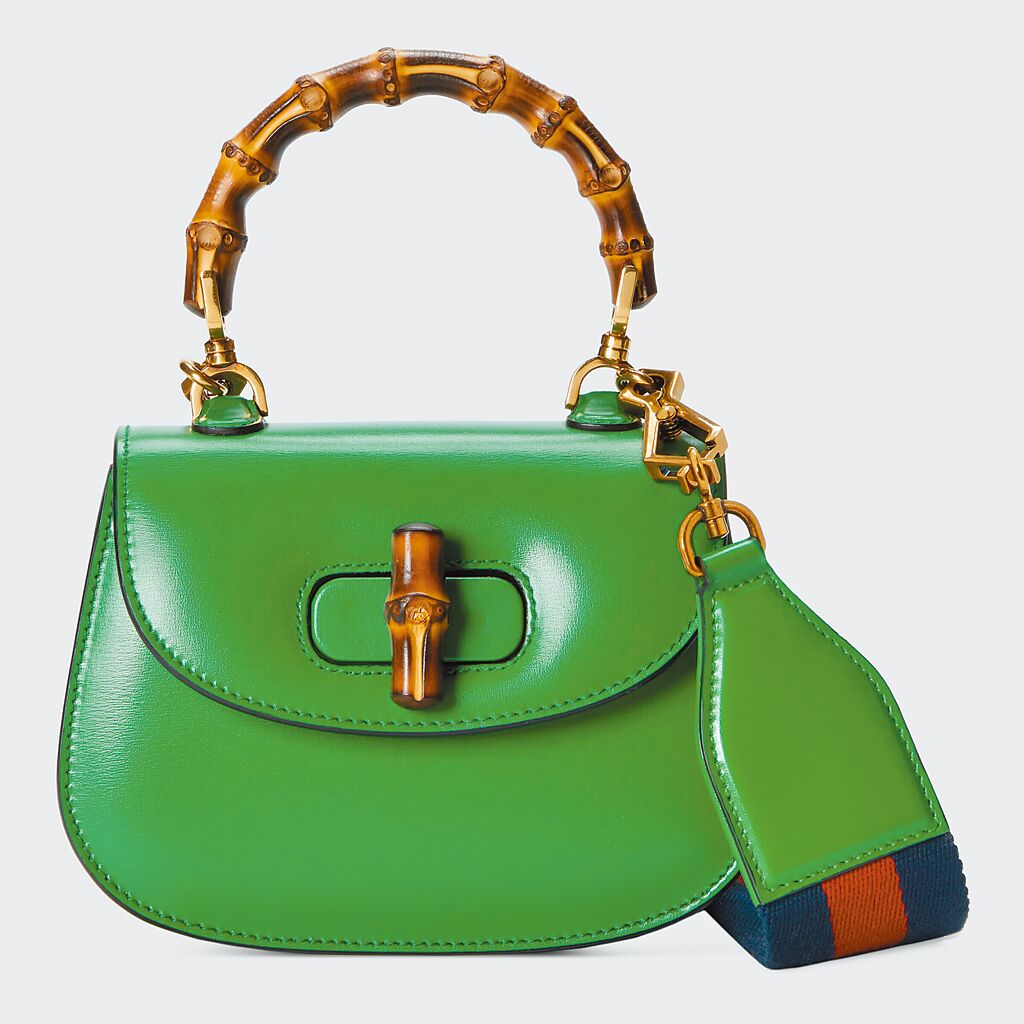 Gucci Bamboo 1947绿色迷你包，8万6200元。（Gucci提供）